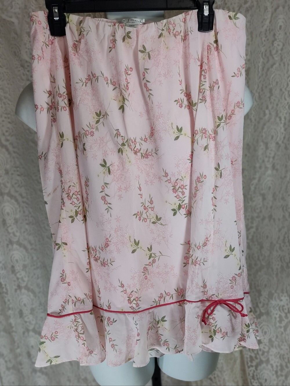 Pink Floral Ruffle Dress with Ribbon Trim